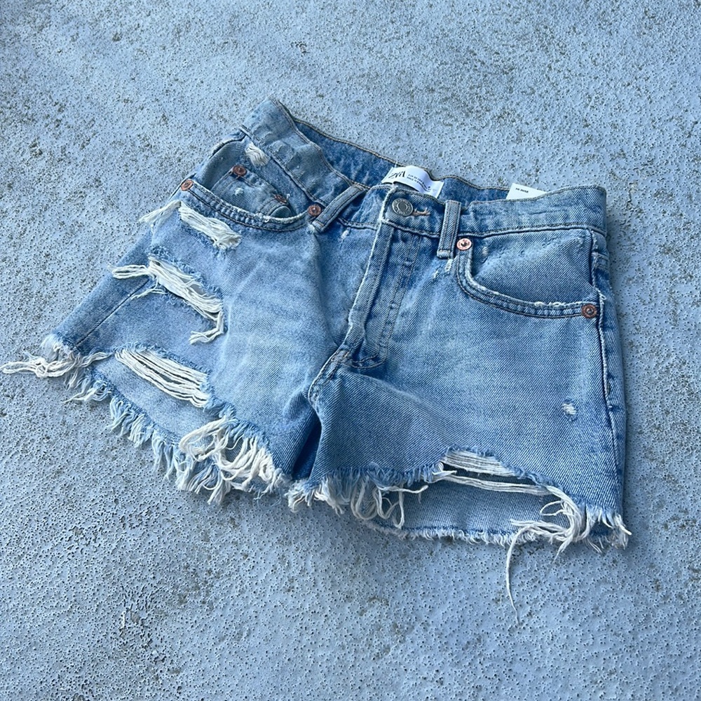 Zara Ripped Jean Shorts